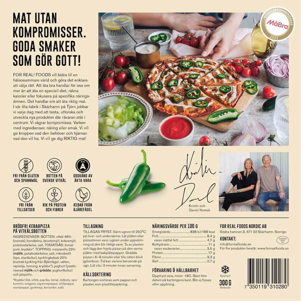 Kebabpizza med vitkålsbotten fryst - kebab2